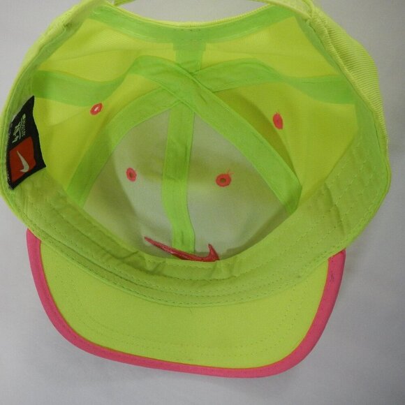 Youth Nike Just Do It Neon Green & Pink Trim Adjustable Hat Size 4-6X - Picture 4 of 6